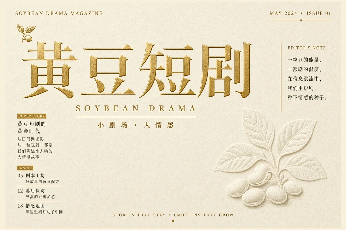 关于黄豆短剧影像主题插画